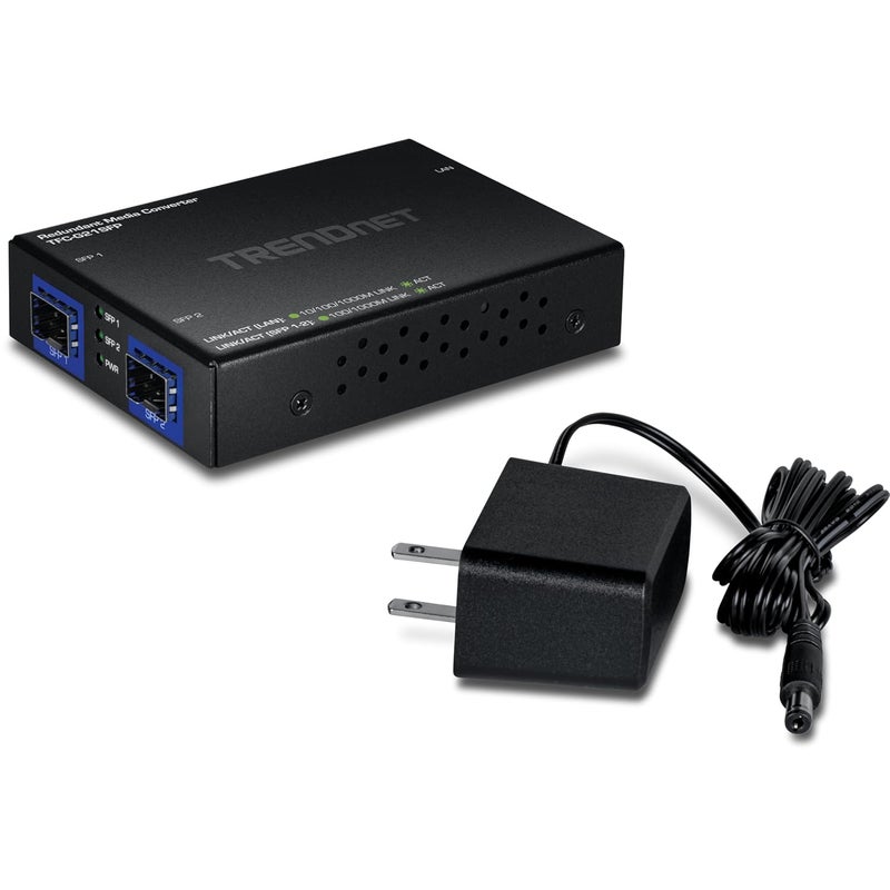 Trendnet 1000BASE-T to Dual SFP Fiber Media Converter with Redundant Mode, TFC-G21SFP, 1 x Gigabit RJ45 Port, 2 x Gigabit SFP Ports, NDAA & TAA Compliant - Image 5